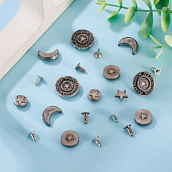 50 Stück 5 Stile Legierung Fluss Ohrstecker&nbsp;FIND-TA0009-59