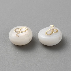 5шт натуральные пресноводные бусины из ракушек BSHE-TAC0004-01G