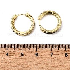 Латунные серьги-кольца из прозрачного кубического циркония&nbsp;EJEW-K276-11G-01