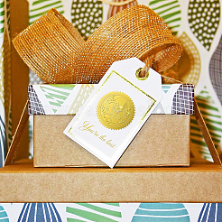 Самоклеящиеся наклейки с тиснением золотой фольгой DIY-WH0211-173