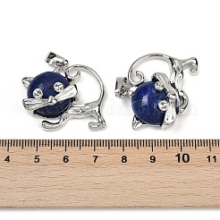Gefärbte natürliche Lapislazuli-Kätzchenanhänger&nbsp;G-J386-C17-22