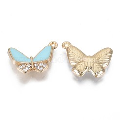 Кулоны из сплава эмали со стразами&nbsp;ENAM-T009-57A-RS