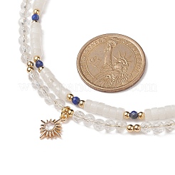 Colliers de jade blanc naturel et de perles de cristal&nbsp;NJEW-JN04137