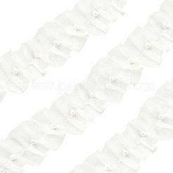 Полиэстер с пластиковыми бусинами-жемчужинами OCOR-WH20003-63C