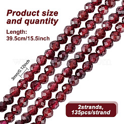 2 нити натуральных гранатовых бусин нити G-GO0001-67