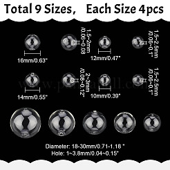 36 шт. 9-х видов бусины-шарики из дутого стекла ручной работы с двумя отверстиями GLAA-GO0001-11