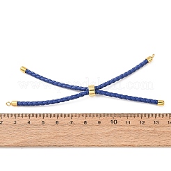 Pulsera ajustable redonda de cordón de cuero de microfibra trenzado&nbsp;KK-CBAC260-01G-27