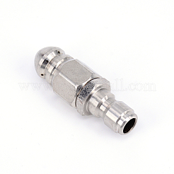 真鍮製下水噴射ノズル  高圧洗浄機用  ステンレス鋼色  55x18x18.5mm  穴：0.7mmと7mm&nbsp;AJEW-WH0119-01