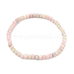 Braccialetti elasticizzati da donna con perline di vetro rondelle sfaccettate di colore ab&nbsp;BJEW-PH01822-03