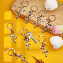 20 porte-clés croix en alliage avec pendentif sacré&nbsp;KEYC-SC00055