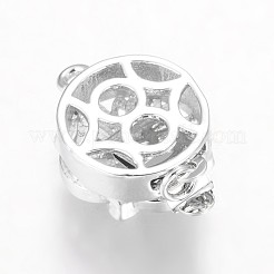 Полые цветок стойки обшивки латунь микро проложить застежками ящик кубического циркония&nbsp;KK-L141-14P-NR