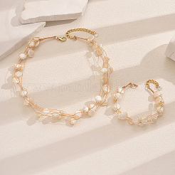 Элегантные многослойные браслеты и ожерелья из латуни и пластика для женщин&nbsp;FL3722