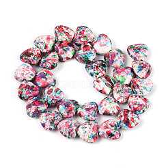 С напылением окрашенные синтетические бирюзовые бусинки G-N352-28A-04