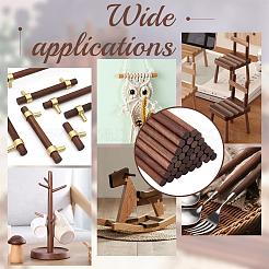 50 шт. вощеные круглые деревянные палочки&nbsp;WOOD-OC0004-26