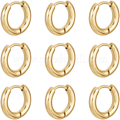 10 paire de boucles d'oreilles créoles en acier inoxydable 304 avec placage ionique (IP)&nbsp;EJEW-BBC0002-19A