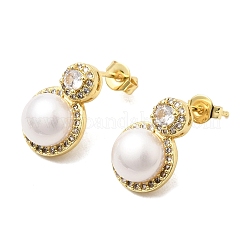Boucles d'oreilles en laiton avec zircone cubique de micro pave&nbsp;CU-CBABA66-08G