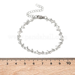 Damenarmbänder aus Edelstahl 304 mit Delfingliedern&nbsp;BJEW-G790-02P