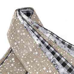 Рождественские льняные подвесные украшения с большим бантом AJEW-S088-03D