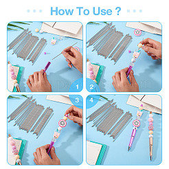 50 шт. 201 нержавеющая сталь шариковая ручка с выдвижным штифтом FIND-BT0001-34