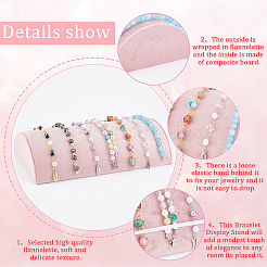 Витрины браслета покрытые бархатом деревянные BDIS-WH0002-10