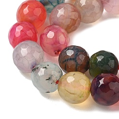 Tinti agata naturale perle tonde sfaccettato fili&nbsp;G-E320E-8mm-13