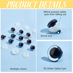 40 шт. полукруглые кукольные глаза из АБС-пластика DIY-PH0023-02A