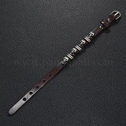 Браслет с заклепками из сплава черепа BJEW-C037-03B