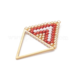 Подвески в форме ромба из стеклянного бисера&nbsp;PALLOY-MZ01085