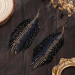 Boho handgemachte Glasperlen Quaste Ohrhänger&nbsp;ZR0376