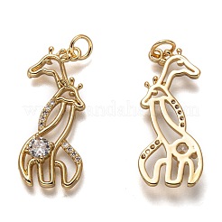 Латунные микропаве прозрачные подвески с фианитом ZIRC-L098-036G