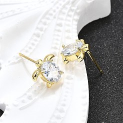 Серьги-гвоздики из циркония EJEW-H157-03G-01