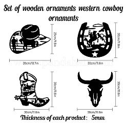 МДФ деревянные настенные художественные украшения HJEW-WH0049-026