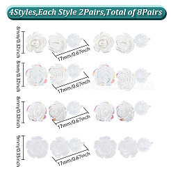 4 пара 4-х стилей пластиковых сережек-гвоздиков для женщин&nbsp;EJEW-GO0001-04