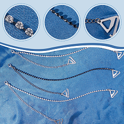 2 пара двухцветных регулируемых латунных цепочек со стразами для бюстгальтера с нескользящей отделкой DIY-GF0007-71