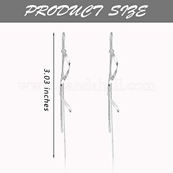 Orecchini pendenti con nappe a catena in argento sterling placcato rodio anti-ossidazione 925 twist&nbsp;JE1037A