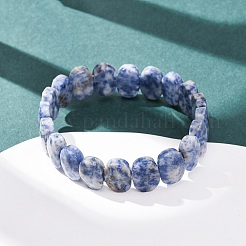 Natürliche blaue Jaspis-Armbänder mit facettierten Perlen&nbsp;BJEW-K251-07M
