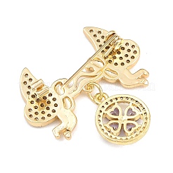 Значки на лацкан из латуни с микропаве из кубического циркония KK-C114-22G-1