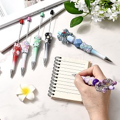 6 penna con perline in plastica a forma di fiore&nbsp;OFST-SZ0001-04