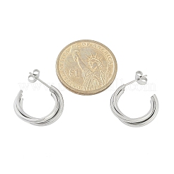 Серьги-гвоздики в форме буквы С из нержавеющей стали 304 для женщин EJEW-C096-40P