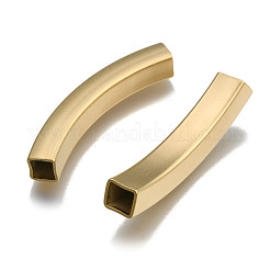 304ステンレスチューブビーズ  角穴  ゴールドカラー  40x6x6mm  穴：5x5mm&nbsp;STAS-L226-057B-G
