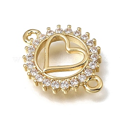 Ciondoli ad anello in ottone con pavé di zirconi cubici trasparenti&nbsp;KK-E802-10G-B