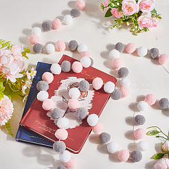 Хлопковые рождественские помпоны шарики гирлянды украшения AJEW-WH20020-101A