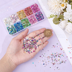 10 набор 10-х цветных стеклянных мини-бусин для нейл-арта&nbsp;GLAA-OC0001-50