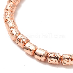 Fili di perle di roccia lavica naturale elettrodeposta&nbsp;G-G984-04