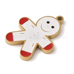 Pendentifs en acier inoxydable 304 émaillé avec placage ionique (IP) sur le thème de Noël&nbsp;STAS-Z083-07G-03
