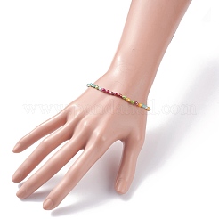 Bracciale elasticizzato da donna con perline di vetro scintillante&nbsp;BJEW-JB07664-04