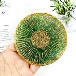 Плоские круглые силиконовые Молды с ковриком для чашек с узором на ножках&nbsp;DIY-M039-02