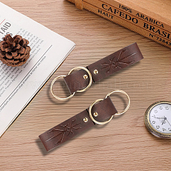 2 ciondolo rettangolare in pelle sintetica con cintura medievale. Con anello in lega.&nbsp;AJEW-CL0001-84B