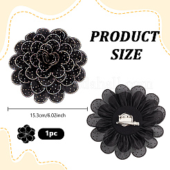 Broches de flores de poliéster&nbsp;JEWB-WH0020-130A