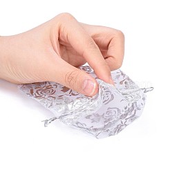 Розы из органзы мешки печатается OP-R021-10x12-03